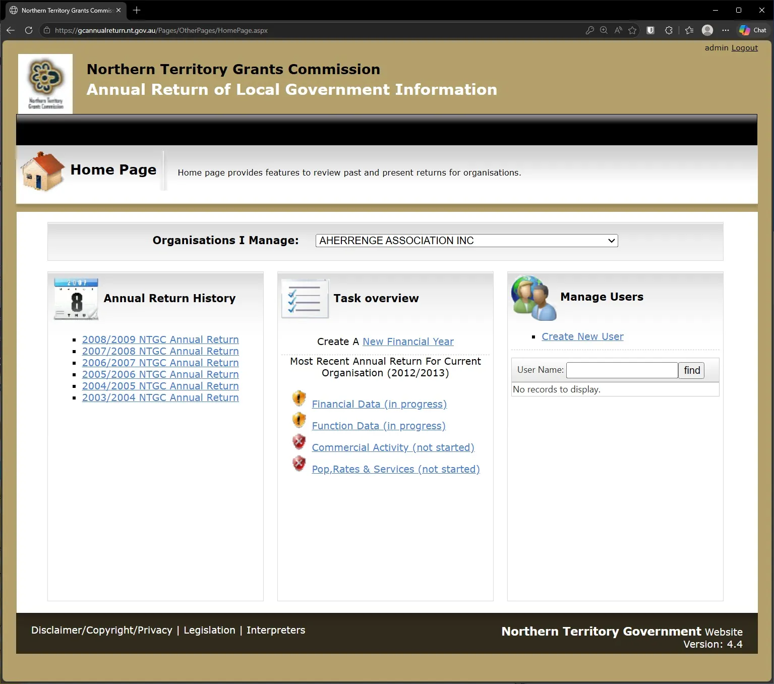 Grants Payment System multi-agency grant management dashboard